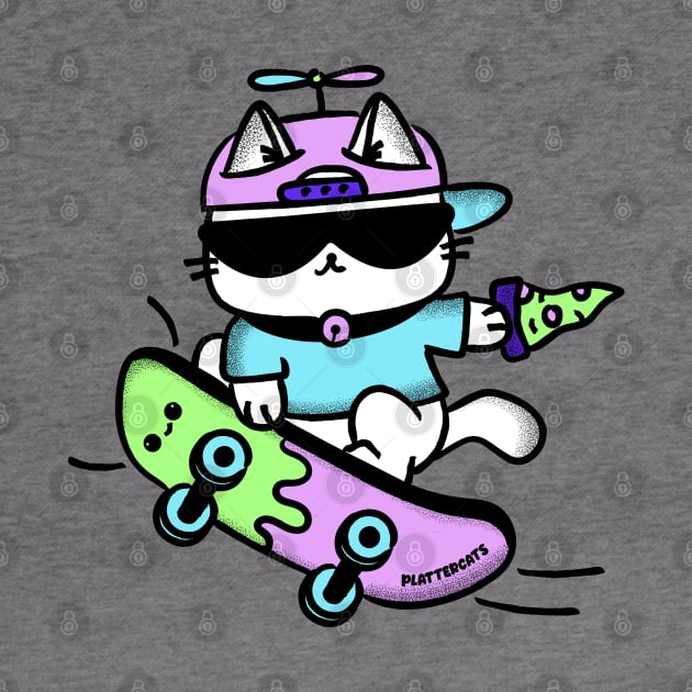 Cool Skateboarding Pizza Cat by plattercats